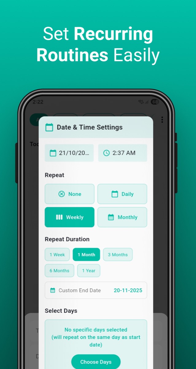 Nesten repeat tasks